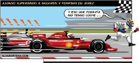 Ecos del sensacional debut de Fernando Alonso en Jerez