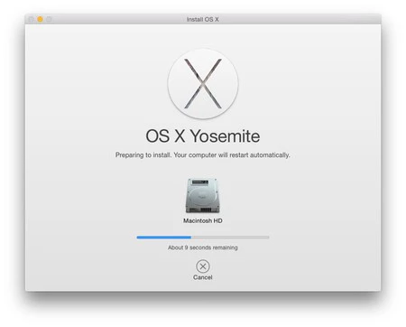 Icono de Macintosh HD en MacOS X Yosemite del año 2014