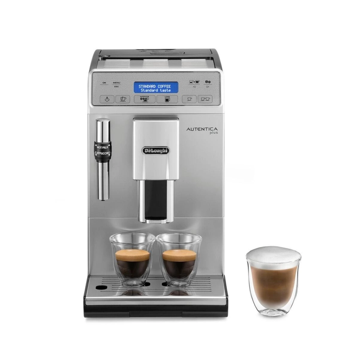 Cafetera superautomática De´Longhi Autentica Plus ETAM29.620.SB Espresso con función long y Doppio Gris