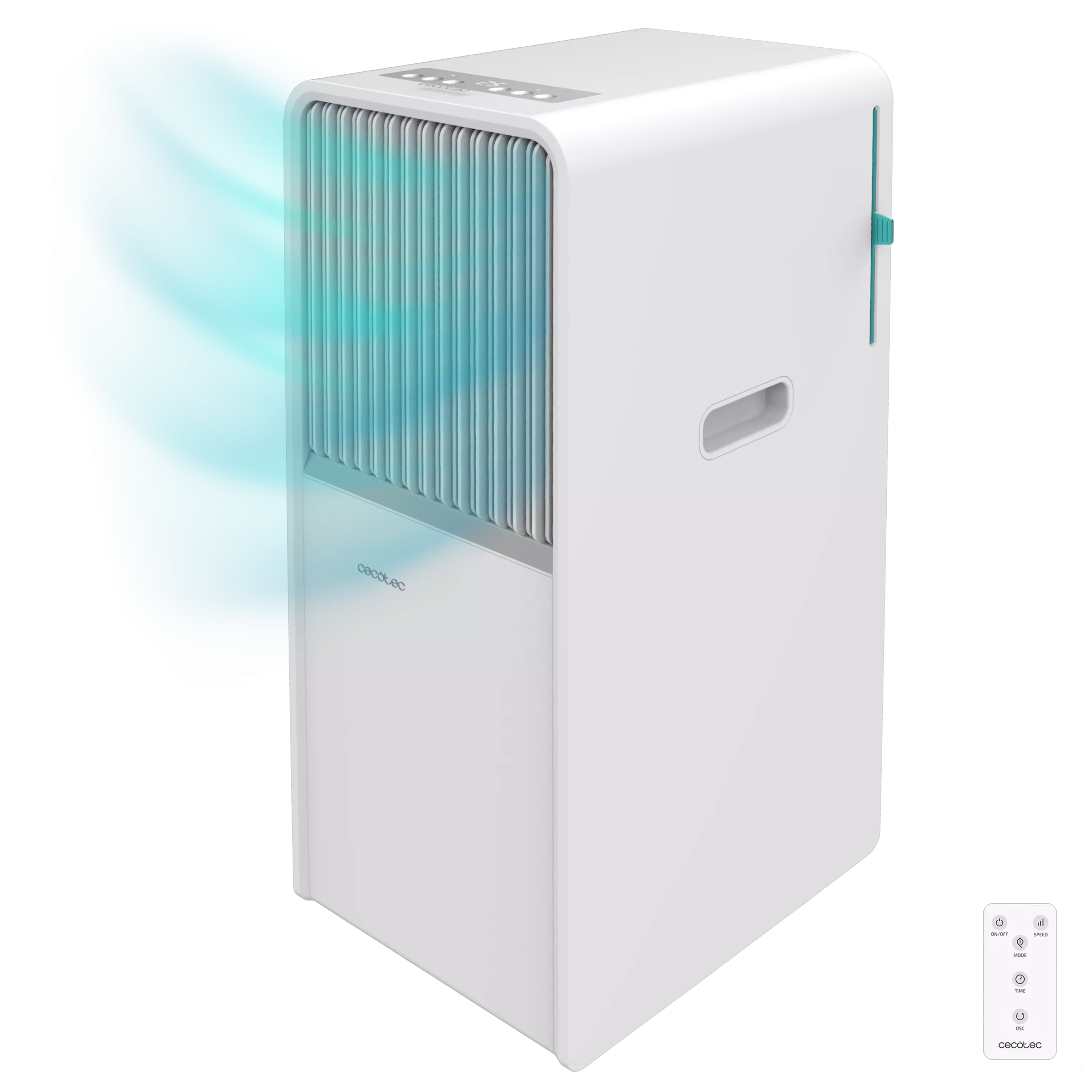 Aire acondicionado portátil - Cecotec ForceClima 7150 Style, 1750 fg/h, 2 velocidades, 20 m², 4 modos, Deshumidificador, Mando a distancia, Blanco