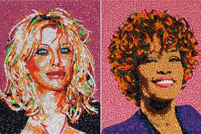 Retratos de celebridades elaborados por Jason Mecier con comida