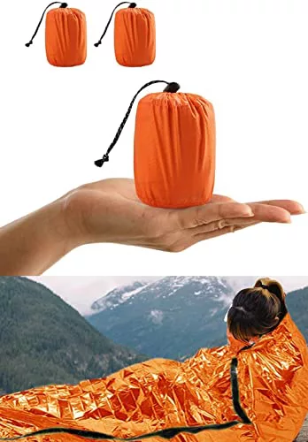 HONYAO Saco de Dormir Emergencia, Mantas Termica de Aluminio, Supervivencia Bivy para Vivac, Cámping, Excursionismo, Trekking