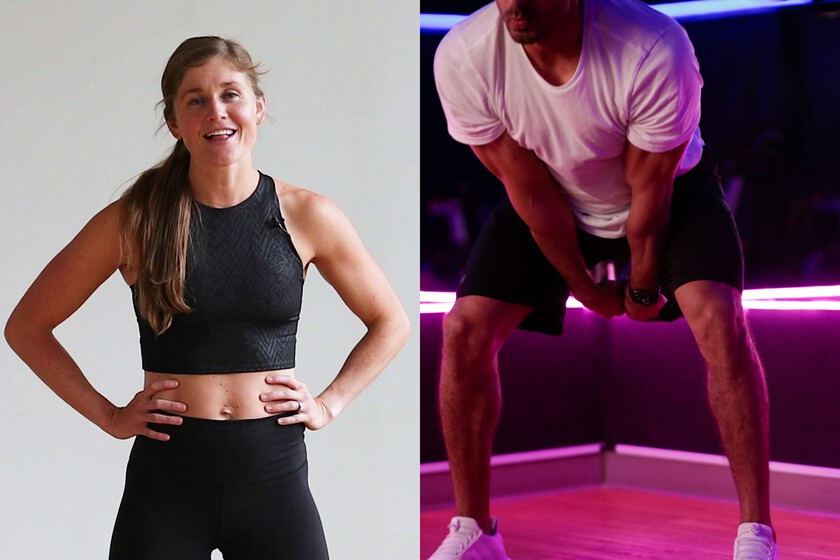 Lindsey Bomgren, entrenadora: "este movimiento de fuerza también aumenta tu frecuencia cardíaca para obtener beneficios cardiovasculares"