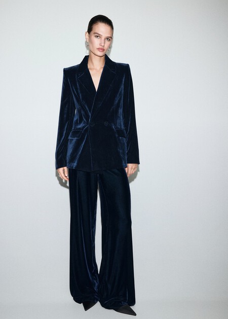 Pantalones Bonitos Elegantes Terciopelo Oficina Navidad