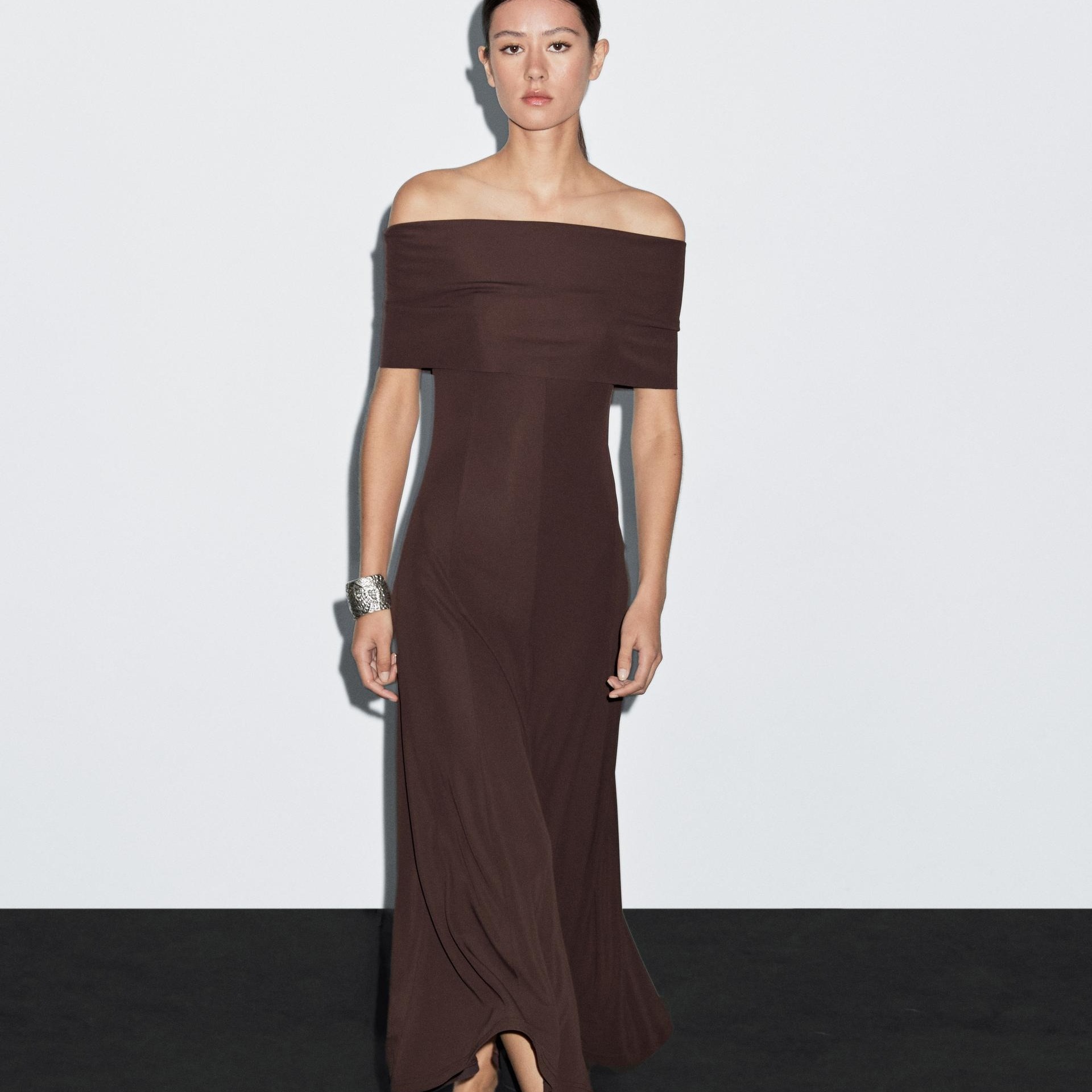 Vestido largo strapless

