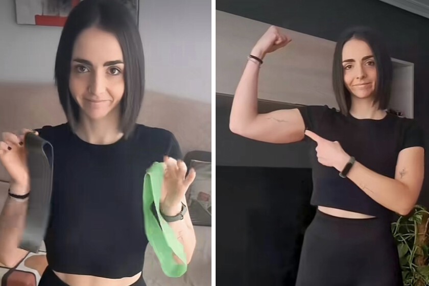 Brazos sin flacidez con solo cuatro ejercicios que puedes hacer con gomas elásticas. Esta entrenadora te explica cómo hacerlos