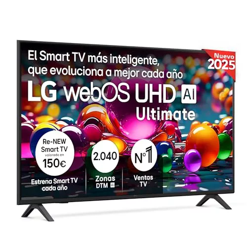 LG 50UA75006LA - TV 50", UHD 4K, WebOS 25, Ultimate IA, HDR10 Pro, Super Upscaling, Dolby Digital Plus, Google Assistant, Negro