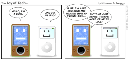 Hola soy un Zune, y yo un iPod...
