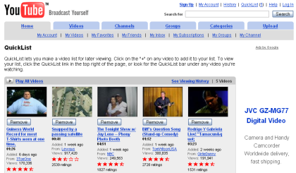 Nueva funcionalidad en You Tube: las QuickLists