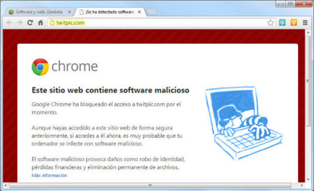 Google detecta TwitPic como malware y Chrome bloquea el acceso a algunas páginas de Twitter