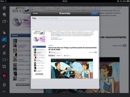 Compartiendo en Evernote nuestras imágenes editadas en Skitch