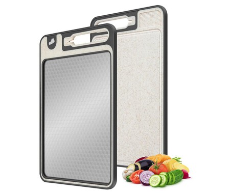 Tabla De Cortar De Doble Cara De Acero Inoxidable