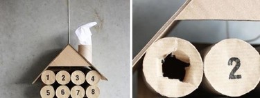 Calendario de adviento para hacer en casa con rollos de papel higiénico 