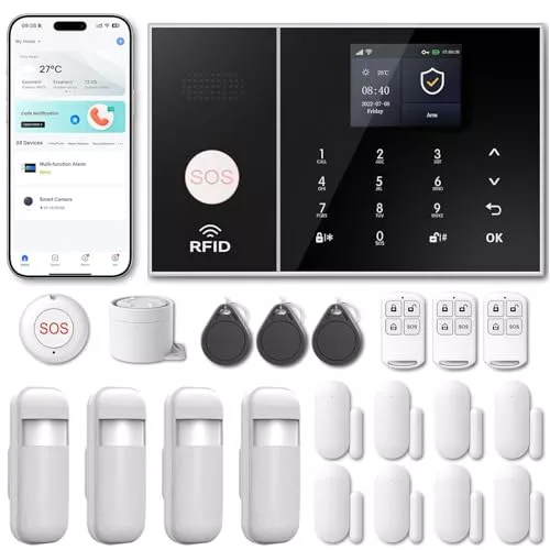 RenseCum Sistema de Alarma para casa con WiFi + 4G gsm
