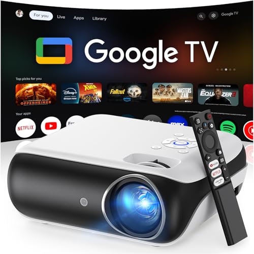 【Google TV Official】 Smart Mini Proyector 4K, HAPPRUN 