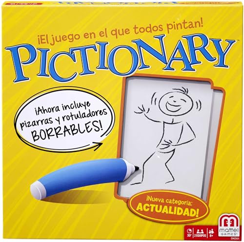 Mattel Games Pictionary, Juego de Mesa para Dibujar +8 años, versión español (DKD51)