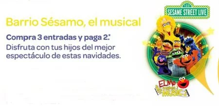 3x2 para el musical de Barrio Sésamo por gentileza del Club Carrefour