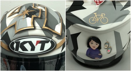 Aleix Espargaro Casco Pretemporada 2018 Dorado