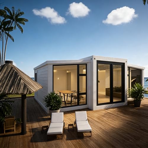 Contenedor prefabricado de 20 pies, plegable, expandible, con cocina