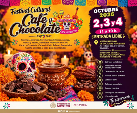 Ya viene el Festival de Café y Chocolate: disfruta pan de muerto, gastronomía y un taller de cacao en metate con entrada gratis
