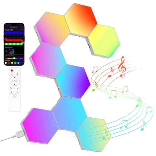 Kangtaixin Hexagonal LED Pared Luces 8pcs RGB Gaming Panel 