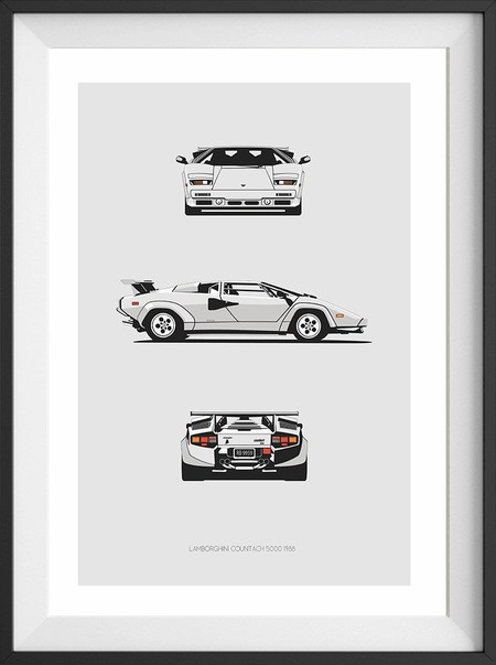 Qué regalarle a un chico que le gustan los coches Petrolicious lámina Countach