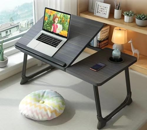 Escritorio portátil para cama, sofá con soporte para laptop,  Negro