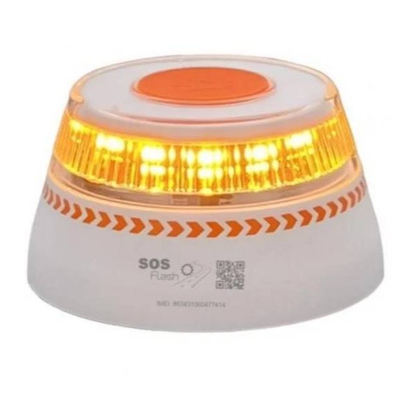 Baliza SOS FLASH V16 Connected Homologada DGT Geolocalizada Base Magnética Amarillo