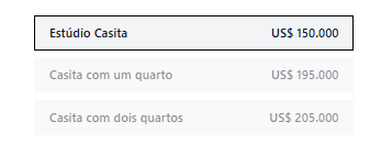 Captura De Tela dos valores da Casita