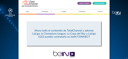 TotalChannel redirige a quien se quiere registrar a beIN CONNECT, ¿se acerca su cierre definitivo?