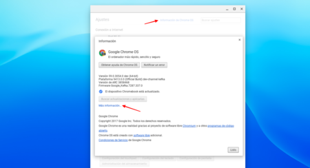 Información de Chrome OS