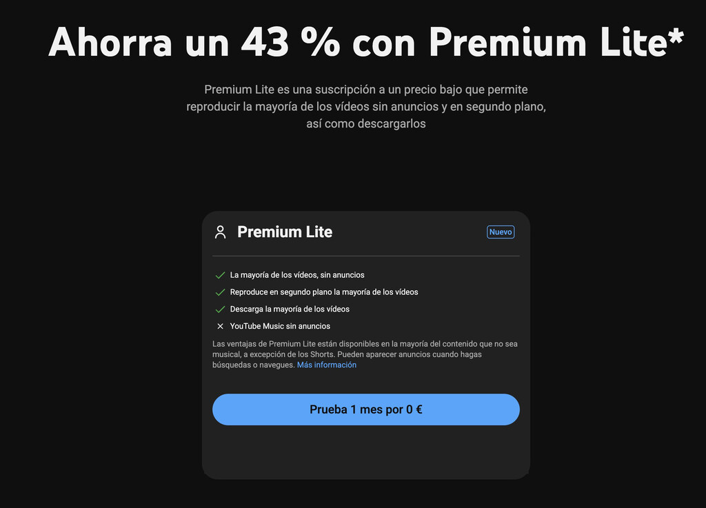 No quería pagar por YouTube Premium. El plan barato que ya está en España, me ha hecho volver