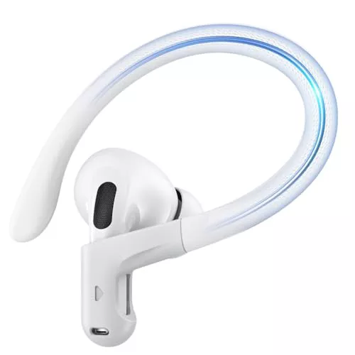 Gcioii Ganchos de Oreja de aleación de Titanio con Memoria para AirPods Pro 2, AirPods Pro, AirPods 3, Accesorios Deportivos Antideslizantes para Ganchos de Oreja, Ajuste cómodo (Blanco)