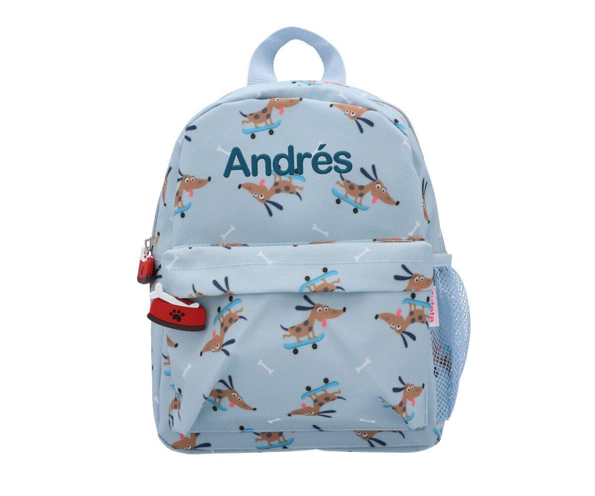 Mochila azul estampada personalizable