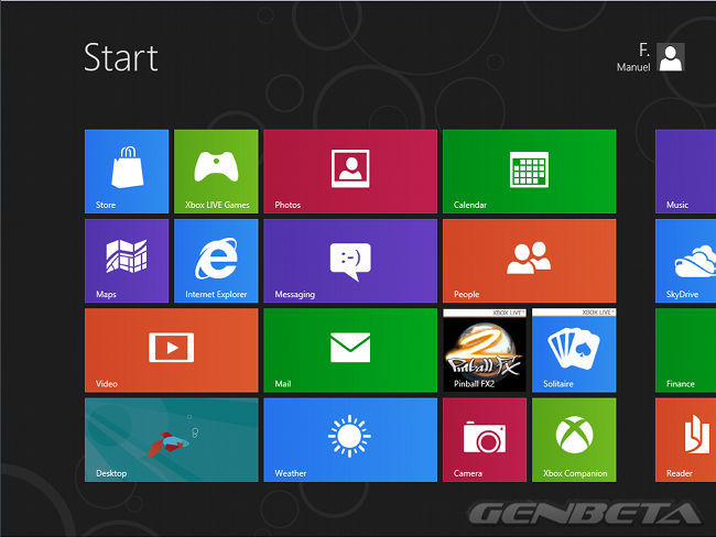 Start Screen de Windows 8