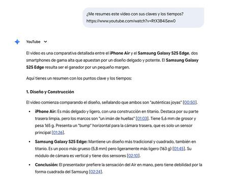 Resumiendo los vídeos de YouTube Gemini no tiene rival