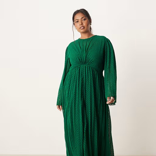 Asos Design Curve
Vestido midi verde plisado