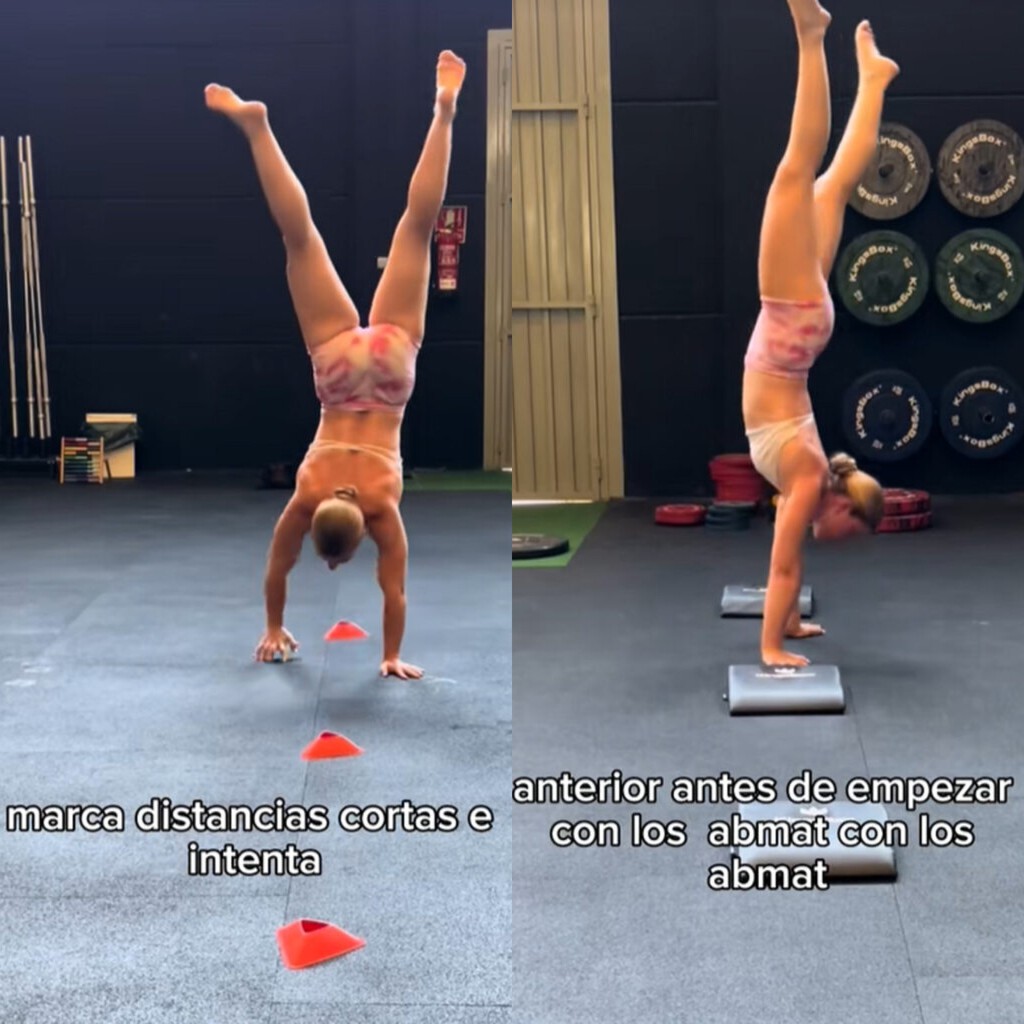 Elena Higes, atleta de CrossFit, lanza estos retos para llevar tus caminatas haciendo el pino al máximo nivel