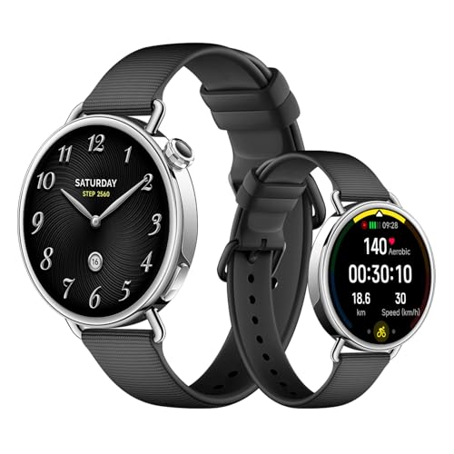 Xiaomi Watch S4 41mm, Smartwatch, Diámetro de 41 mm, Cuerpo Ultraligero de 32g, Pronóstico Menstrual, 150+ Modos Deportivos, Funciones de Seguridad, Xiaomi HyperOS 3, Correa de Goma fluorada (Negro)