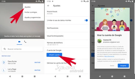 Google Duo Google アカウント