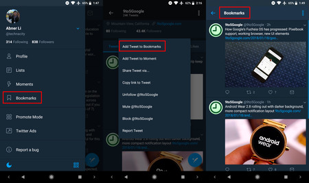 Marcar tuits para leerlos después: Twitter está haciendo pruebas en la última beta de Android