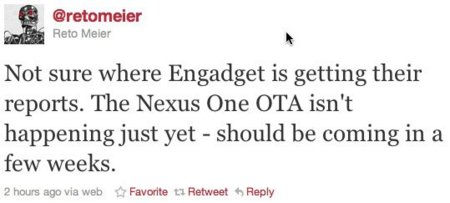 El Nexus One recibirá la OTA de Gingerbread en unas pocas semanas