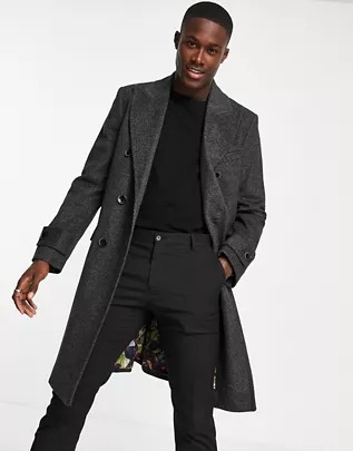 Harry Brown Wool Blend Double Breasted Coat