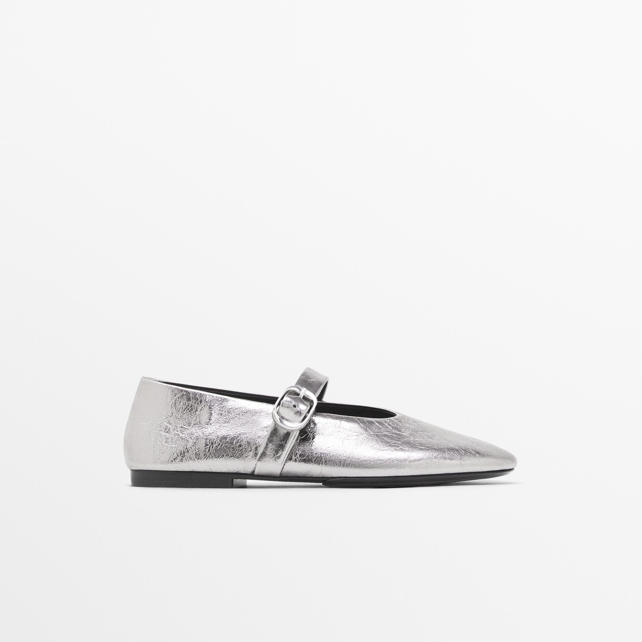 Bailarinas metalizada hebilla