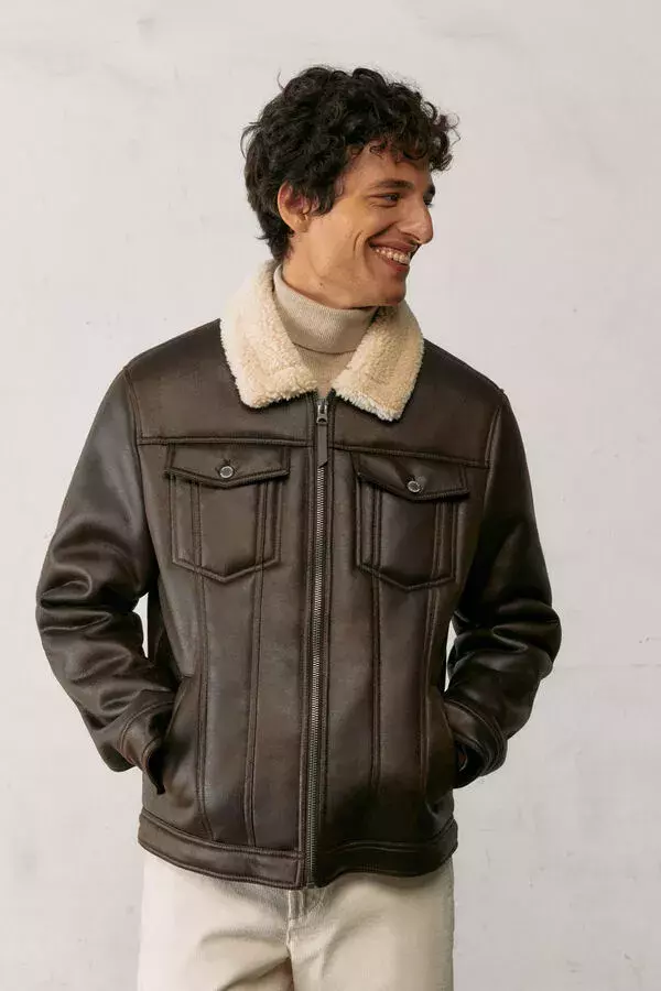 Cazadora trucker efecto ante doble faz