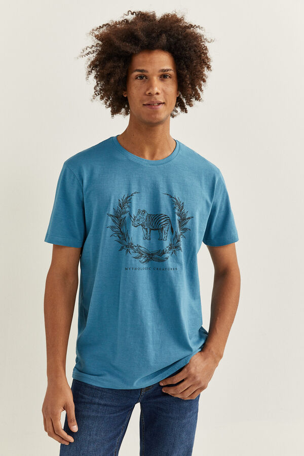 Camiseta con estampado de rinoceronte