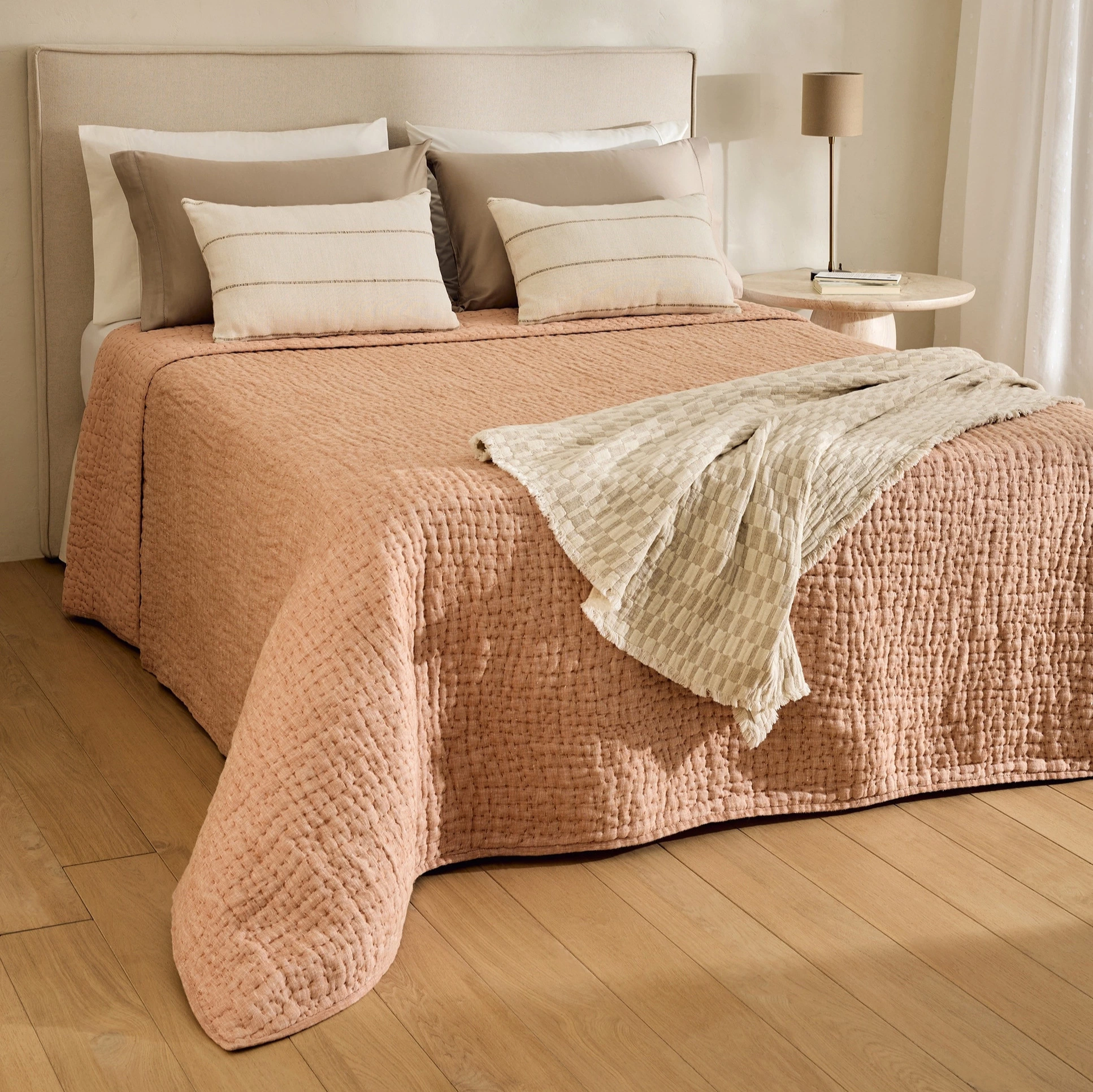 Edredón algodón Handa - Rosa Cama 105 cm