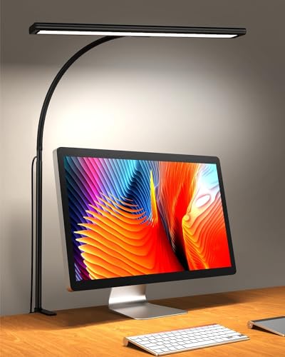 iFalarila 160 LED Lámpara de Escritorio con Pinza, 70CM Lámparas de Mesa más Brillantes 360° Lámpara de Lectura Flexible con Cargador USB para Trabajo Estudio o Lectura-Adaptador Incluido