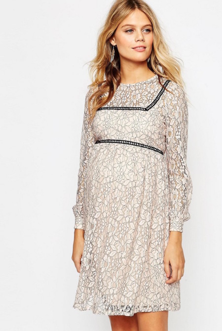 Vestido Encaje Nude Premama