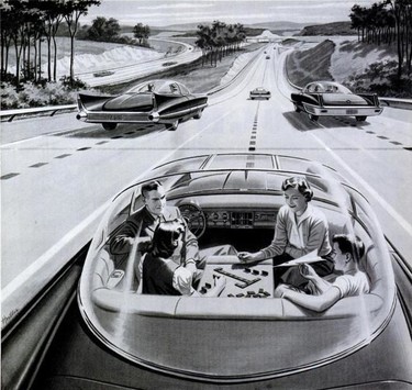Así debería haber sido el coche autónomo de Google... según 1957